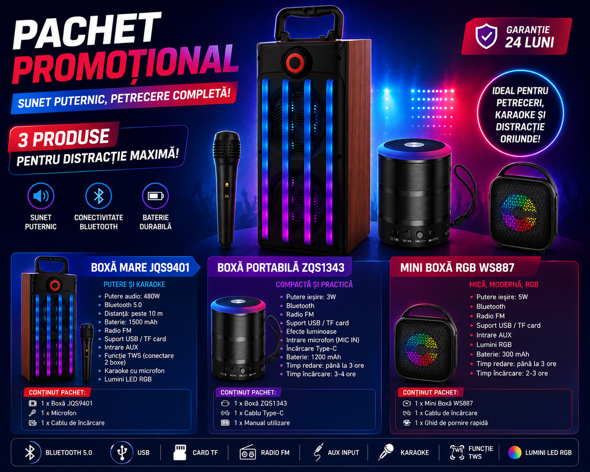 • Mega Pack Karaoke & Party – 3 Produse într-un Singur Set