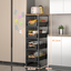 Suport slim portabil cu 5 nivele, 4 rafturi retractabile si 1 polita din MDF, rotativ 360°, 38 (L) x 23.5 (l) x 81.5 (H) cm, negru